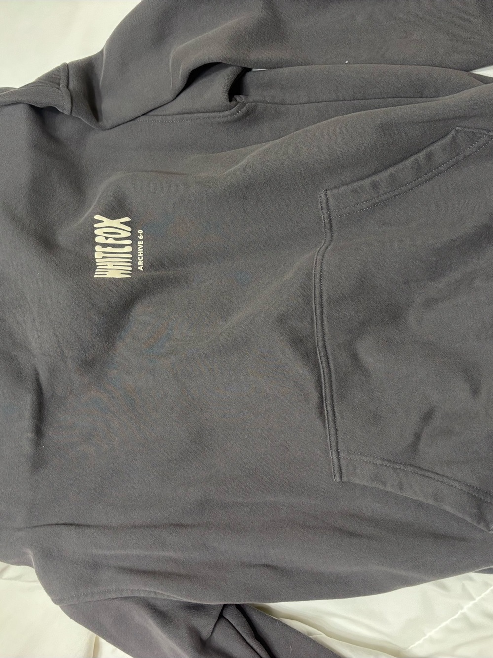 White Fox Boutique Gray Logo Pullover Hoodie